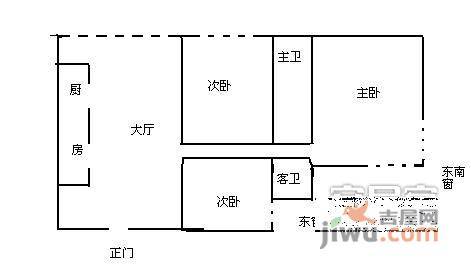 阳春光华枫树园3室1厅1卫152㎡户型图