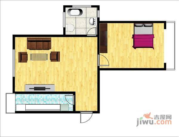 天通西苑一区1室1厅1卫户型图