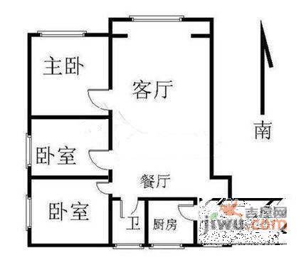 管庄西里3室2厅1卫111㎡户型图