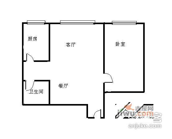 北纬40度1室1厅1卫78㎡户型图