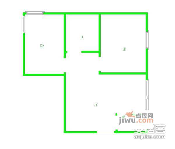 阳光100国际公寓2室1厅1卫114㎡户型图