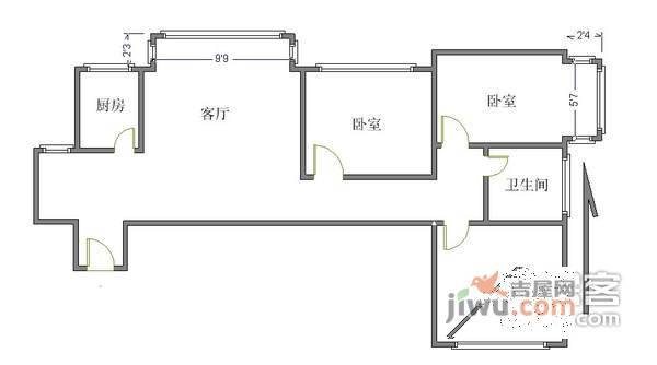 石佛营西里小区3室1厅1卫120㎡户型图