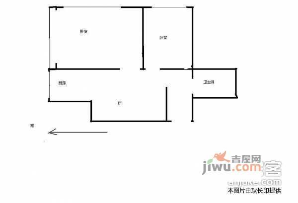 定慧西里1室1厅1卫56㎡户型图