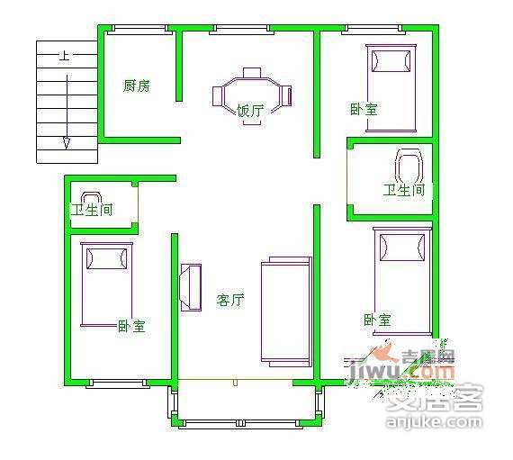 芳源里小区3室2厅2卫186㎡户型图