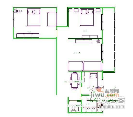 太平桥西里小区3室1厅1卫93㎡户型图