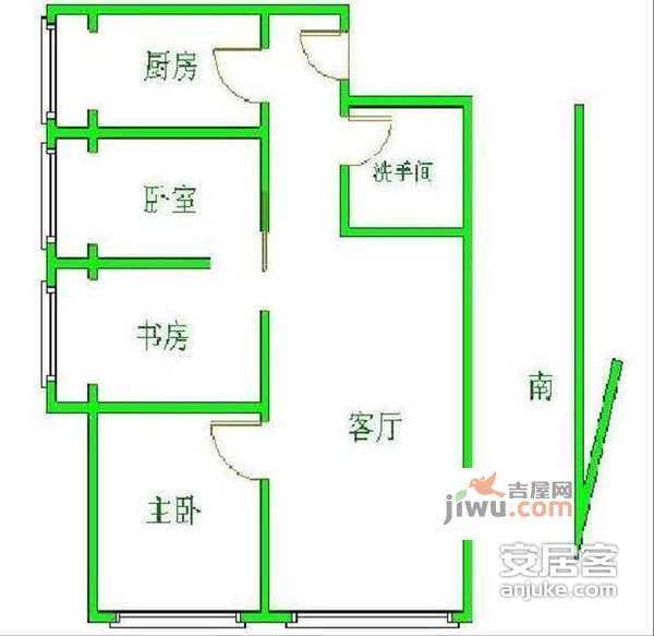 沸城3室1厅1卫134㎡户型图