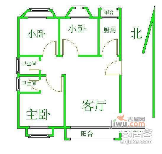 万科四季花城3室2厅2卫198㎡户型图