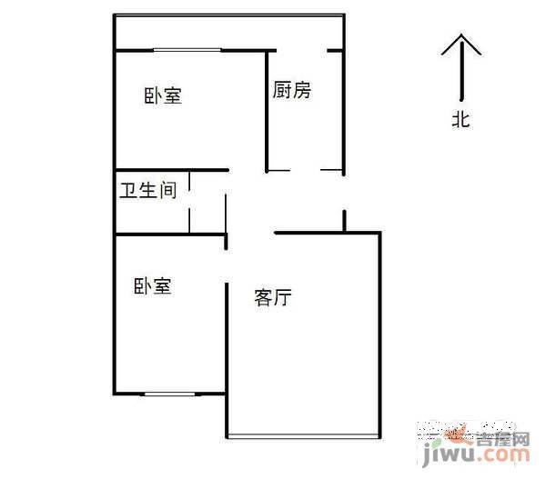 万科四季花城2室1厅1卫100㎡户型图