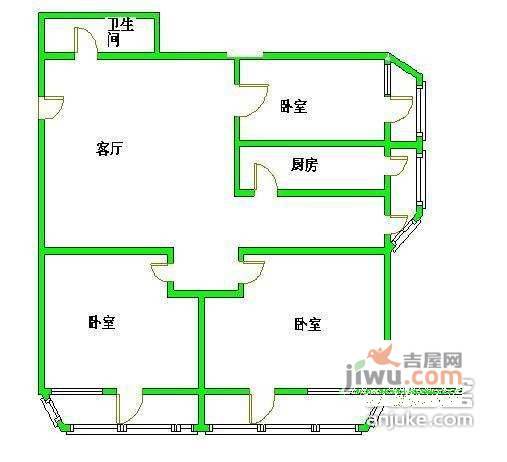 芳星园三区3室2厅1卫107㎡户型图