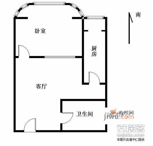 清上园（一二期）1室1厅1卫63㎡户型图