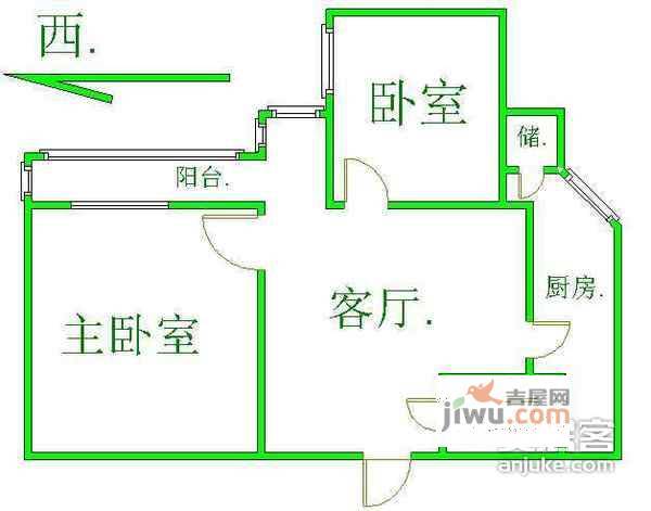 松榆西里2室1厅1卫140㎡户型图