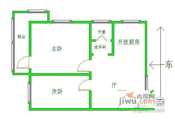 松榆西里2室1厅1卫140㎡户型图