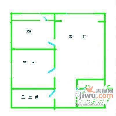 蜂鸟社区2室1厅1卫90㎡户型图