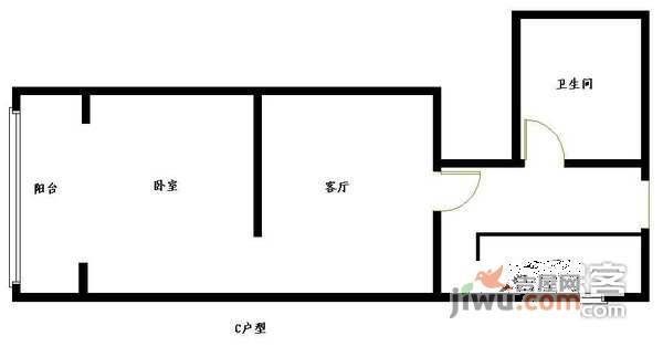 蜂鸟社区1室1厅1卫78㎡户型图