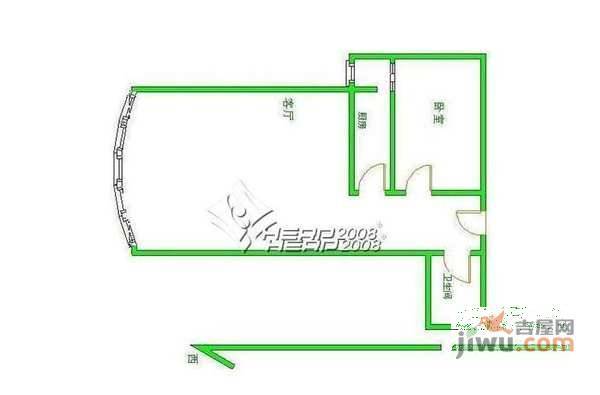 中鑫嘉园1室1厅1卫72㎡户型图