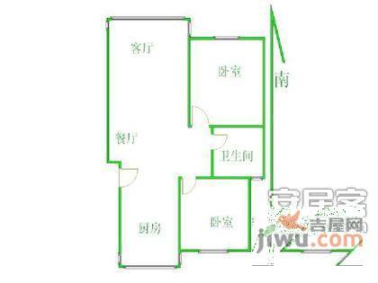 中鑫嘉园2室1厅1卫102㎡户型图