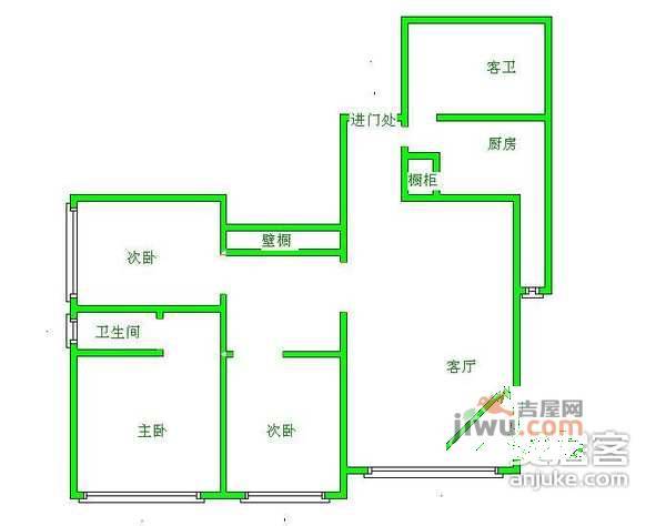 颐源居3室2厅2卫161㎡户型图