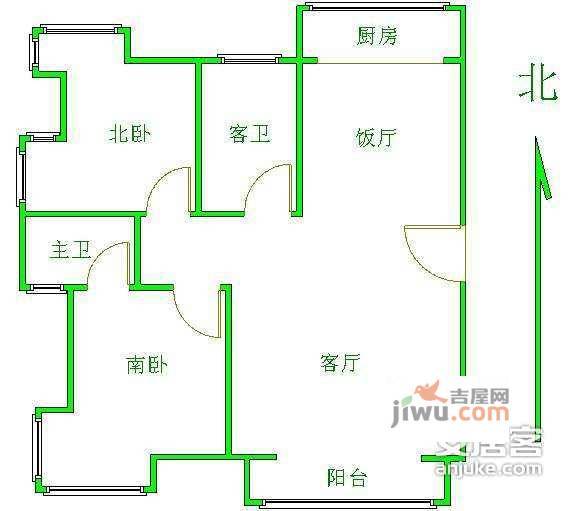 世纪星城2室2厅2卫172㎡户型图