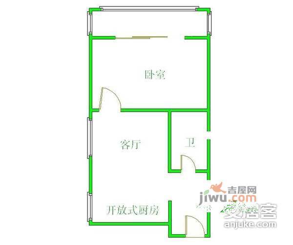 富卓苑1室1厅1卫70㎡户型图