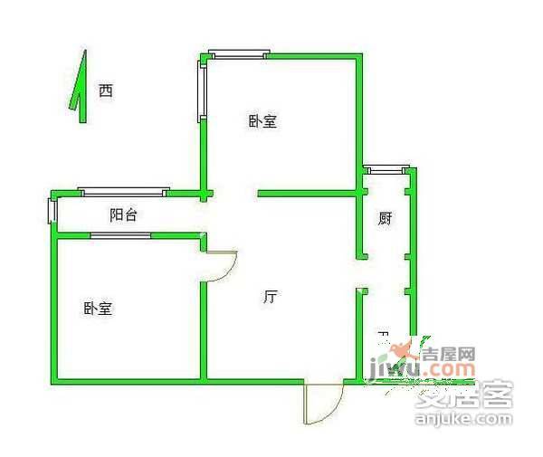 世纪村2室1厅1卫413㎡户型图