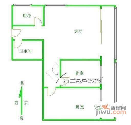 世纪村2室1厅1卫413㎡户型图