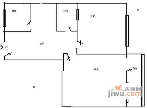 世纪村2室1厅1卫413㎡户型图