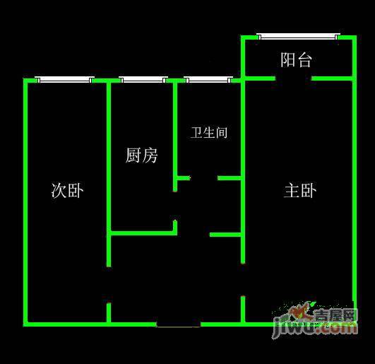 十里堡北里2室1厅1卫75㎡户型图