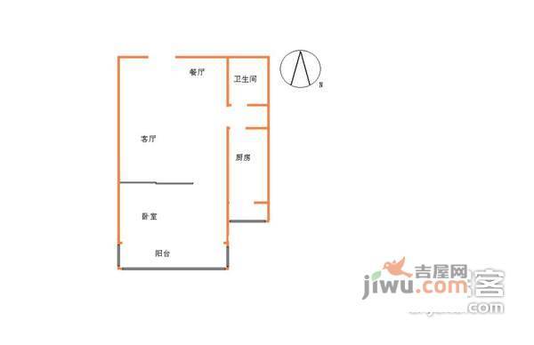 银地家园1室0厅1卫58㎡户型图