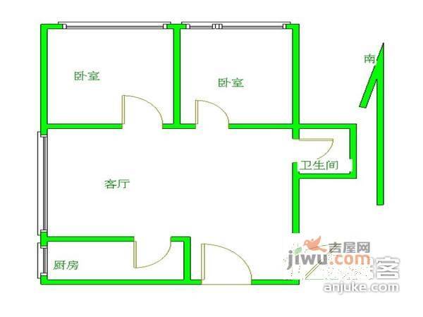 银地家园2室1厅1卫114㎡户型图