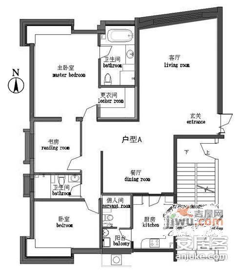棕榈泉国际公寓2室1厅1卫140㎡户型图