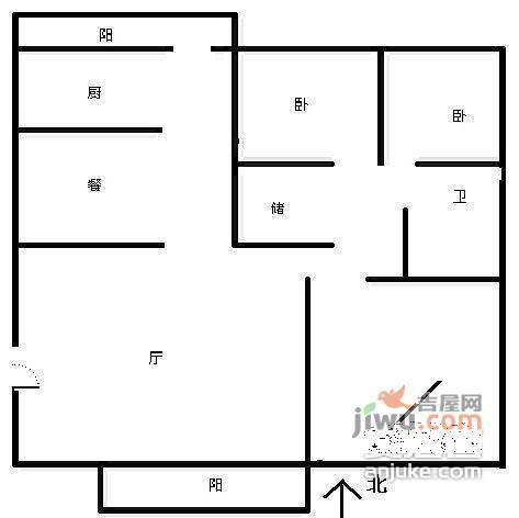 万科城市花园东区3室2厅1卫160㎡户型图