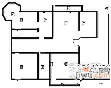 万科城市花园东区3室2厅2卫226㎡户型图