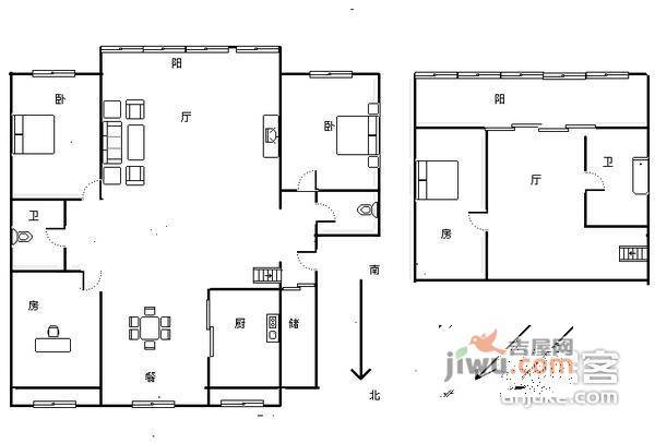 万科城市花园东区4室2厅3卫289㎡户型图