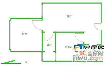 晓月苑五里2室1厅1卫121㎡户型图