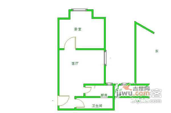 晓月苑五里2室1厅1卫121㎡户型图