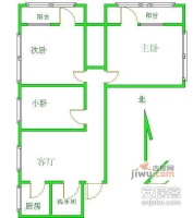 裕中西里3室1厅1卫90㎡户型图