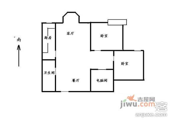 珠江帝景2室1厅1卫180㎡户型图