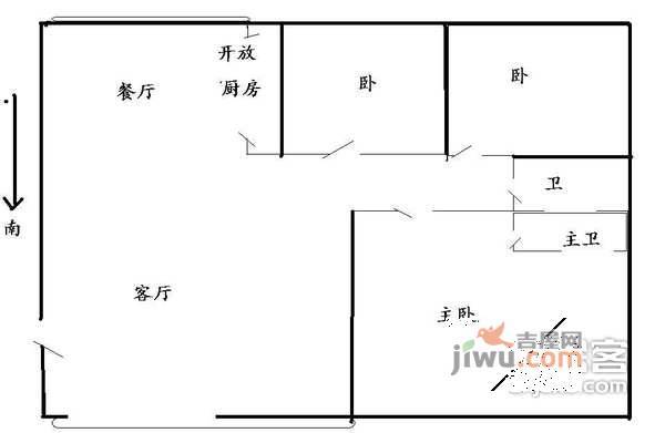 珠江帝景3室2厅2卫192㎡户型图