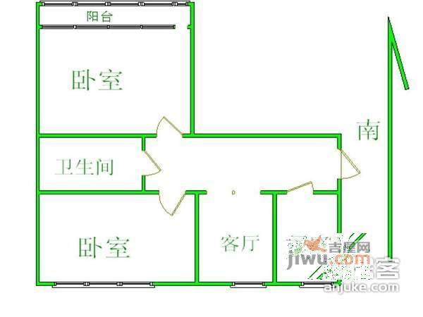 团结湖北口2室1厅1卫175㎡户型图