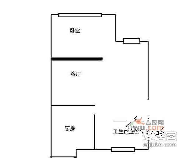 西马金润家园1室1厅1卫65㎡户型图