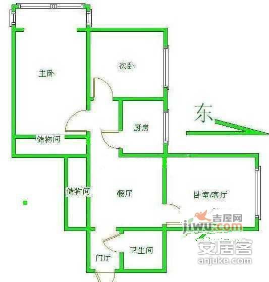 安华里社区3室1厅1卫85㎡户型图