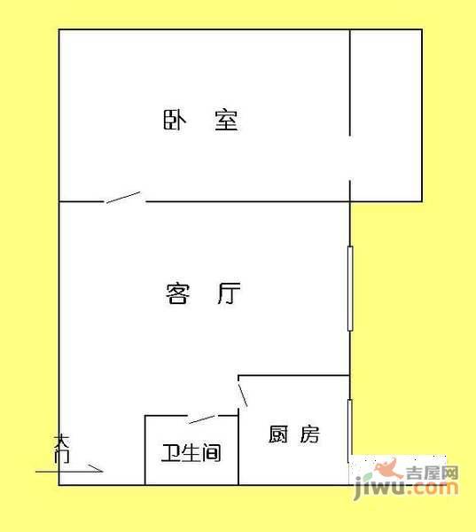 安华里社区1室1厅1卫53㎡户型图