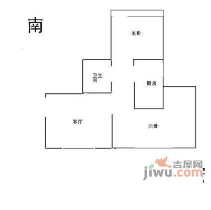 角门东里2室1厅1卫100㎡户型图