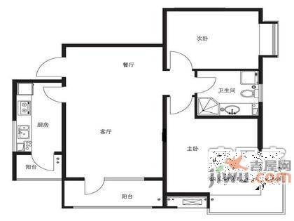 角门东里2室2厅1卫94㎡户型图