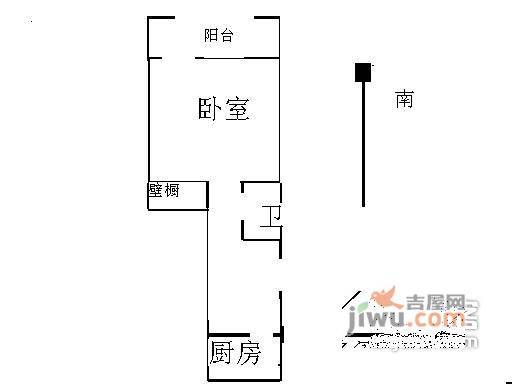 农光里小区1室1厅1卫1054㎡户型图