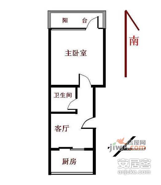 农光里小区1室1厅1卫1054㎡户型图