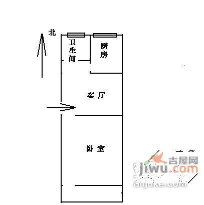 农光里小区1室1厅1卫1054㎡户型图