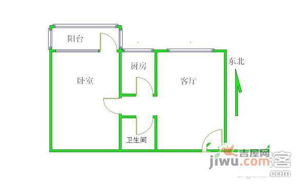 农光里小区1室1厅0卫户型图