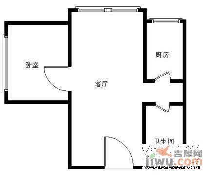 知本时代1室1厅1卫61㎡户型图