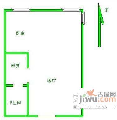 知本时代1室1厅1卫61㎡户型图